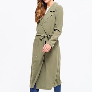Double breasted tie waist Trench coat